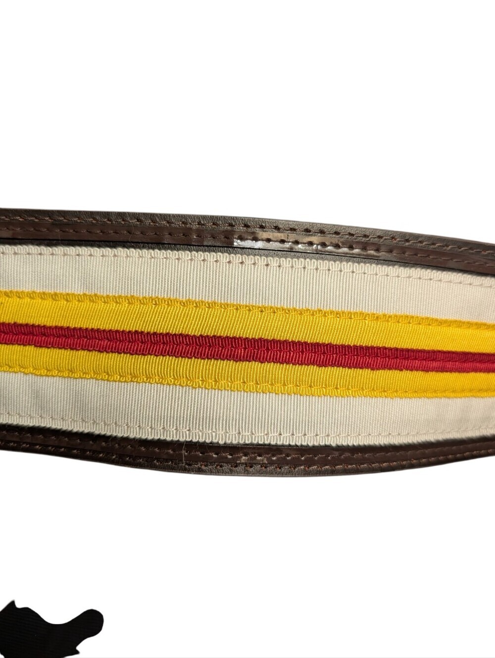 Loulou de la Falaise 1X Wide Leather Waist Belt Brown Stripe O Ring NWT - Picture 5 of 11